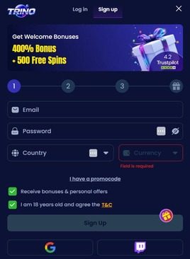 Οδηγός Εγγραφής στο Trino Casino Greece image 1